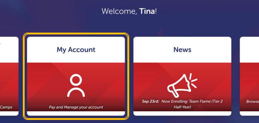 Parent Portal home screen with the My Account tile highlighted.
